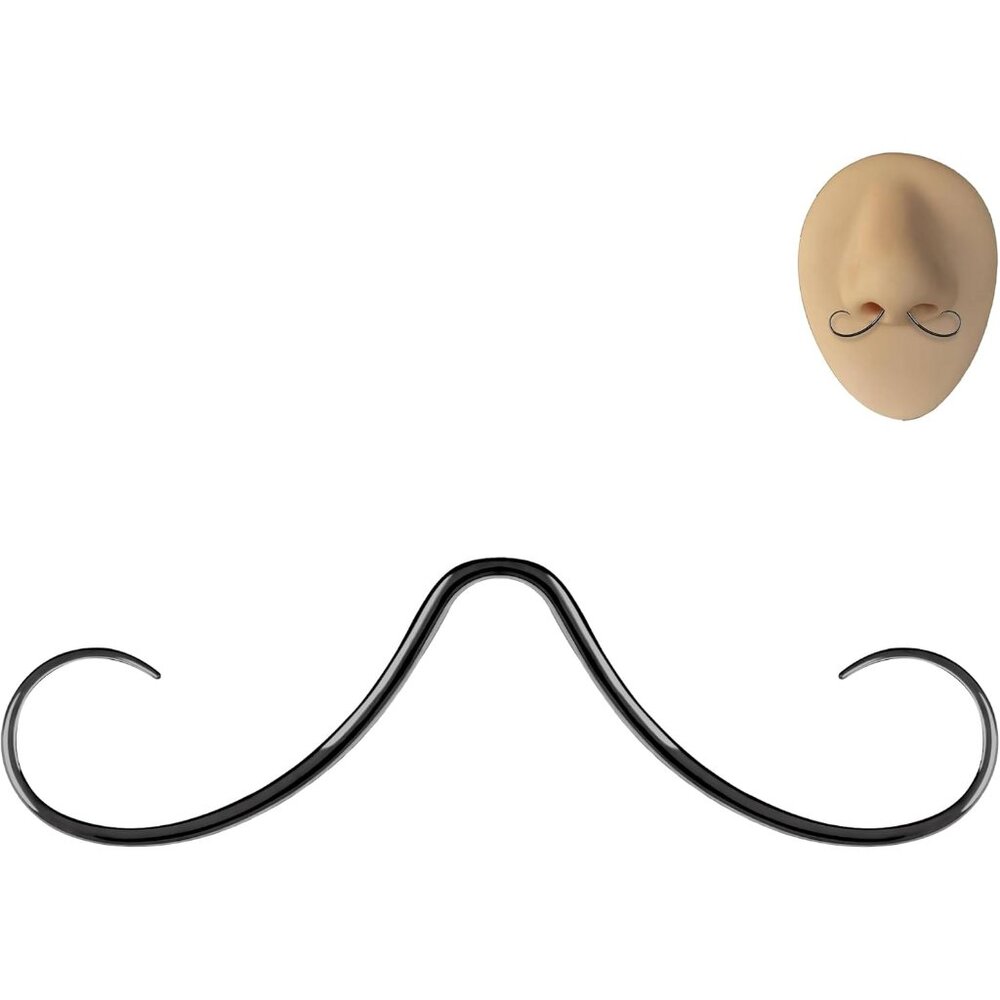 Hypoallergenic Mustache Nose Ring 316l Surgical Steel Septum Piercing Jewelry